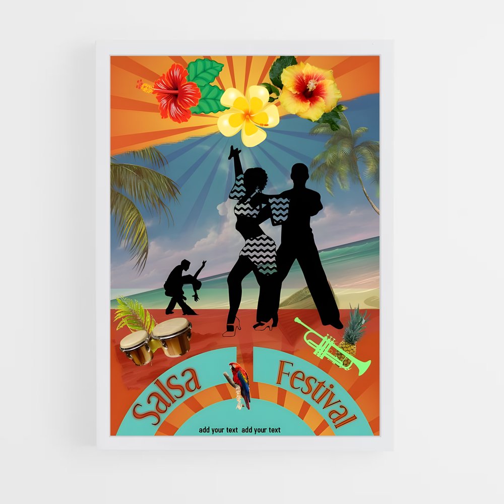 Poster Fiesta Bachata – affiche Danse (vue 3)
